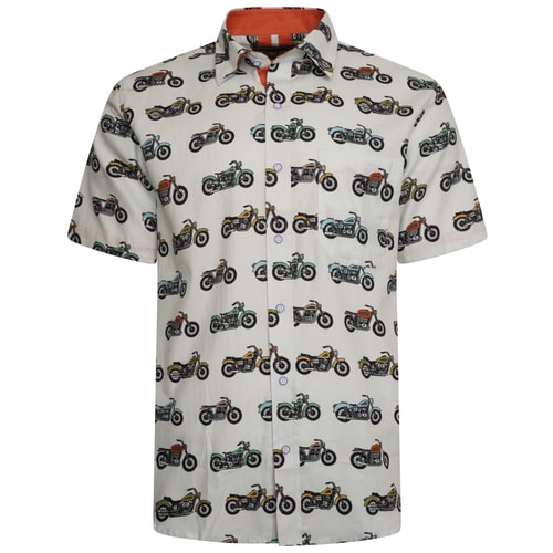 KAM Motorbike Print Shirt Multi